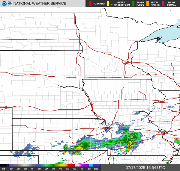 Weather radar map